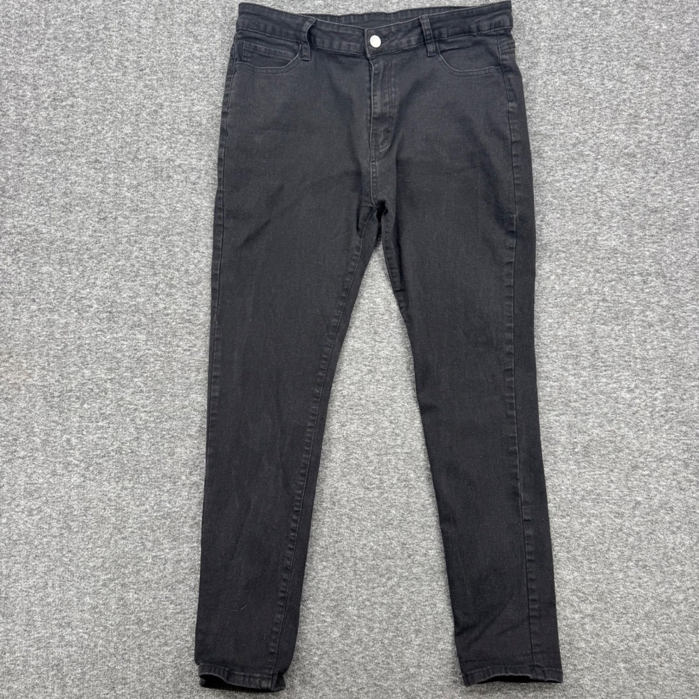 Shein Black Skinny Jeans Stretch Denim Pants XXL Solid Slim Fit 5-Pocket Design